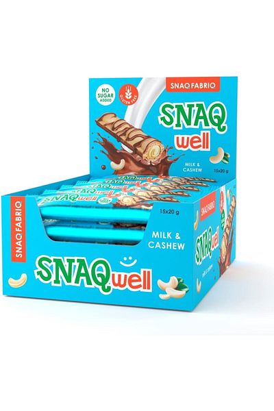 SNAQ FABRIQ Snaq Fabric Snaq Well Wafer, Milk Nut, Box of 15 Pieces