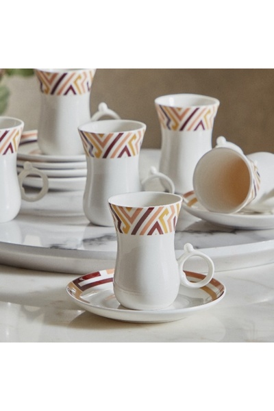 Home Box Vivid 12-Piece Istikan and Saucer Set