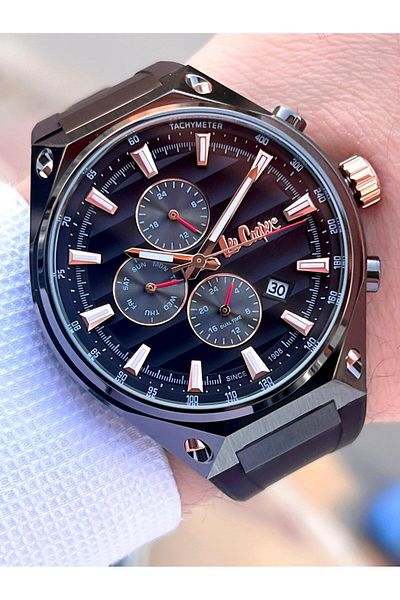 Lee Cooper Silicone Cord Inner Functions Active 5 Atm Water Resistant Men Wrist Watch Elc08063.061