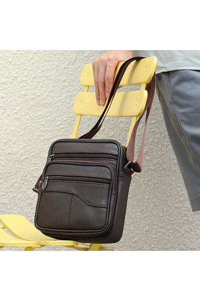 jeep buluo A shoulder and hand bag for men,natural leather for personal purposes, travel, hiking and sports