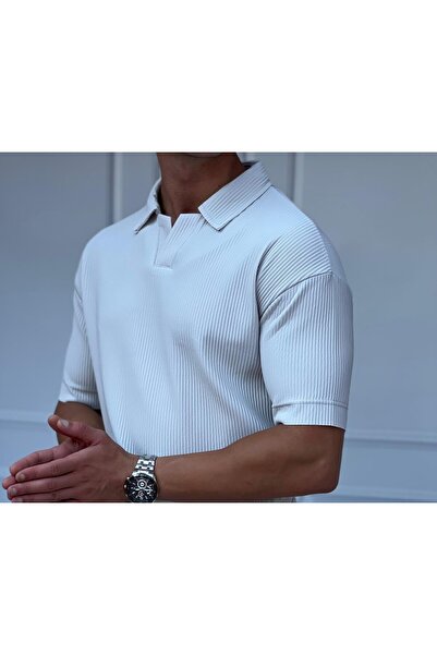MODEFENDİ Tricou supradimensionat pentru bărbați, gri, cu model din twill și ...
