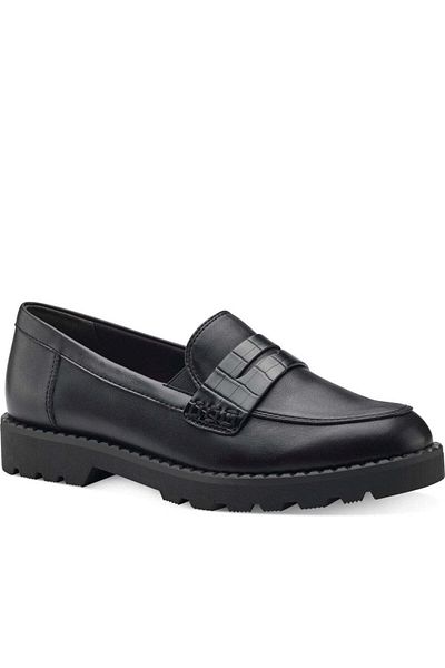 Tamaris Black Loafers Womens Shoes