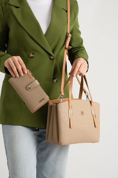 Just Polo حقيبة كتف نسائية مكونة من 5 أقسام ومحفظة 234030PC