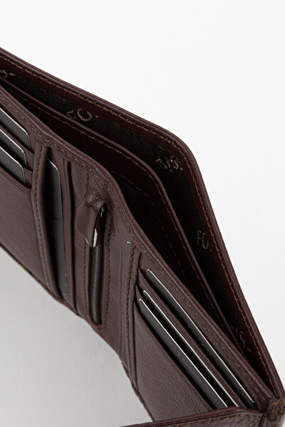 Fossil Boxed Genuine Leather Vertical Stitching Black Hand Portfolio Card Holder Wallet