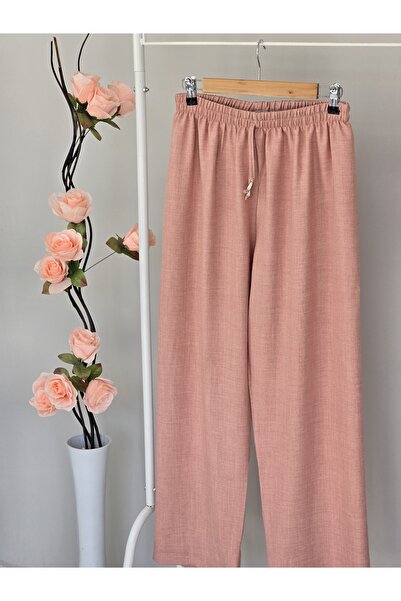 ENDAMIM Plus Size ComfortaBle Linen Trousers - No Pockets and Elastic Waist Size 40-50