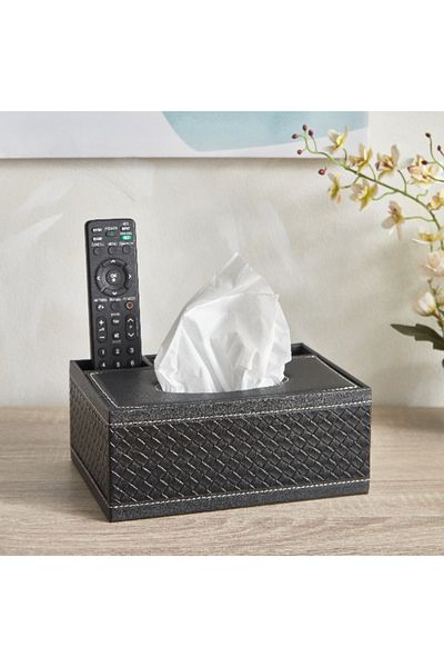 Home Box HBSO Nordic Tissue Box with Remote Holder - 24x17x10 cm