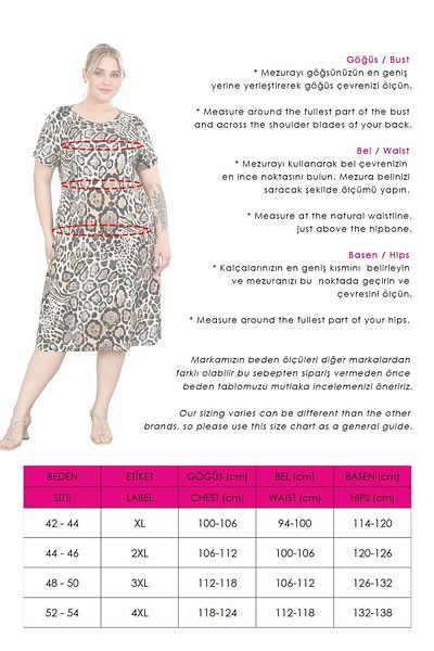Mooi XXL Rochie midi de damă, bej, cu model șarpe