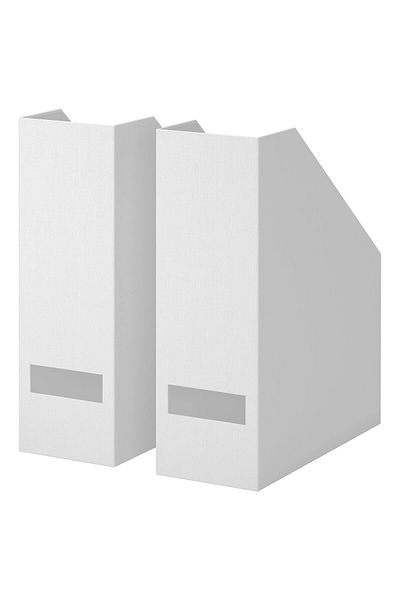 IKEA 2 Pieces File Holder 10X25X30 cm Ikea Set of 2 Document Rack File Box Black Shelf Cardboard