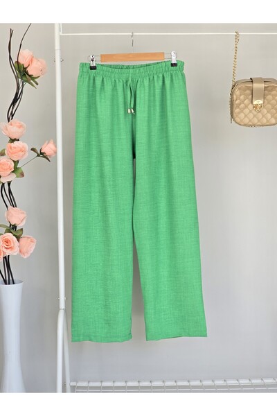 ENDAMIM Linen Pant Large Size Comfortable Fit Without Cover Waist Elastic Size 40-50
