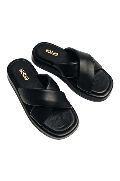 VAMSKO Black Slippers Womens Shoes