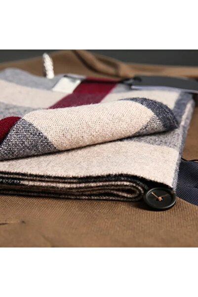 Boho Men's Scarf Made of cotton and Wool Blend,Thick Elastic Keffiyeh Resistant to Wind and Cold