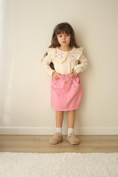 Bloom Girl's Suit with Denim Skirt