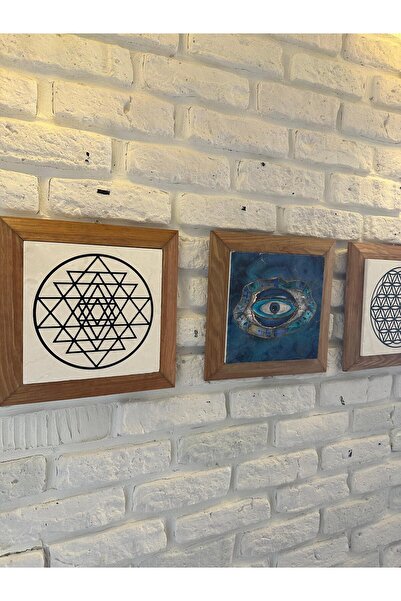 woodhomeworks Set of 3 Stone Painting Boards with Solid (Wood) Frame 26X26 Set