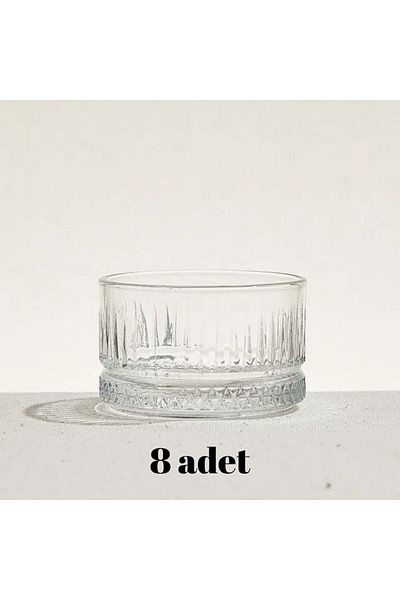 BRAVES 8-Piece Crystal Cherry Bowl Set - Magnolia Sweet Bowl - Decorative Stylish Look Bowl - 235 Cc