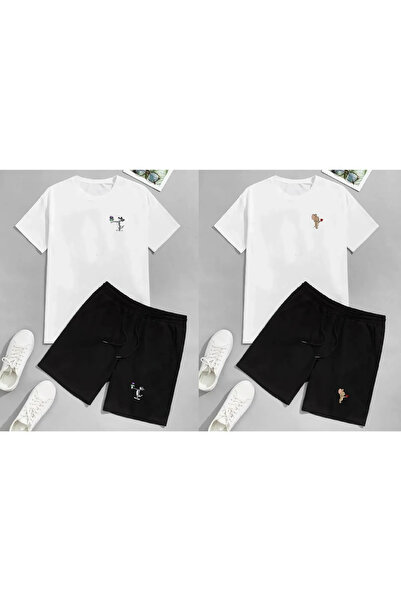 Wish BF Combinație unisex Tom & Jerry pentru cupluri supradimensionat tricou ...