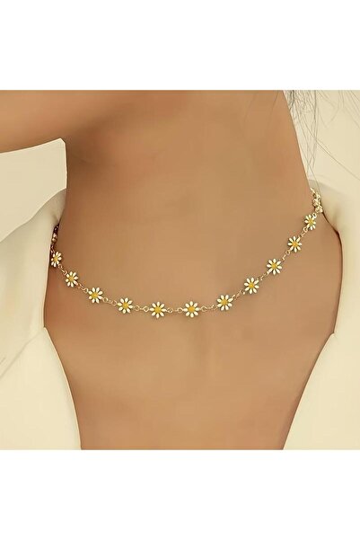 MutluBiDünya Vintage Papatya Choker Kolye