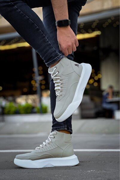 Arda BA0318 Bağcıklı Erkek Yüksek Taban Gri Taban Spor Bot