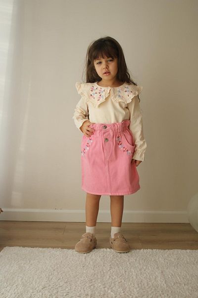 Bloom Girl's Suit with Denim Skirt