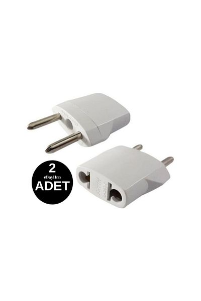 HQ SPEED Adapter Converting American Plug to Turkish Socket - Set of 2 White Socket Converter