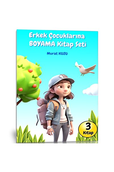 Enine Boyuna Eğitim مجموعة كتب التلوين للأولاد (3 كتب)