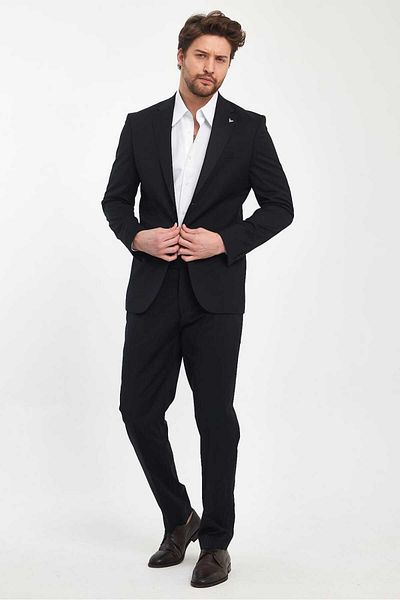 Savira Ανδρικό κοστούμι SlimFit 2 τεμαχίων - Μπουφάν και παντελόνι Drop 6 Poliviskon Fabric