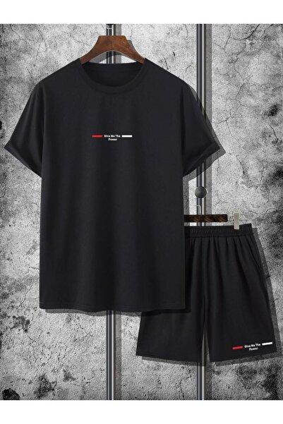 YOHO SPORT Унісекс «Give me power» футболка з принтом і шорти
