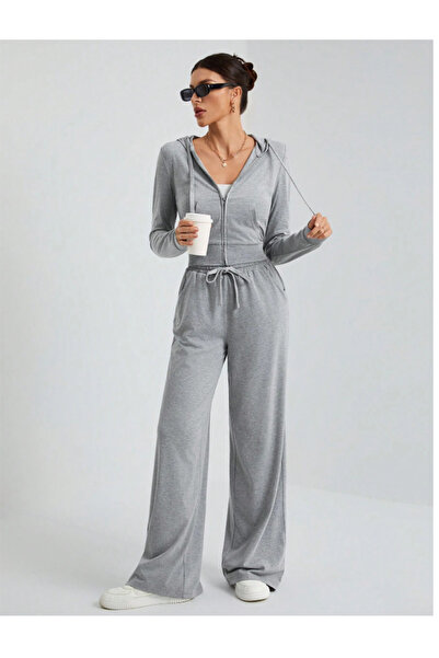 CAONNES Γκρι αθλητικό παντελόνι μεγάλου μεγέθους - Εύκαμπτο, άνετο, υψηλής πο...