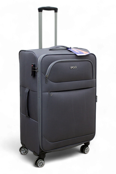 ES POLO TRIP Gri Kabin (KÜÇÜK) Orta Ve Büyük Boy 3'lü Carry-on Lüks Kumaş Valiz Seti