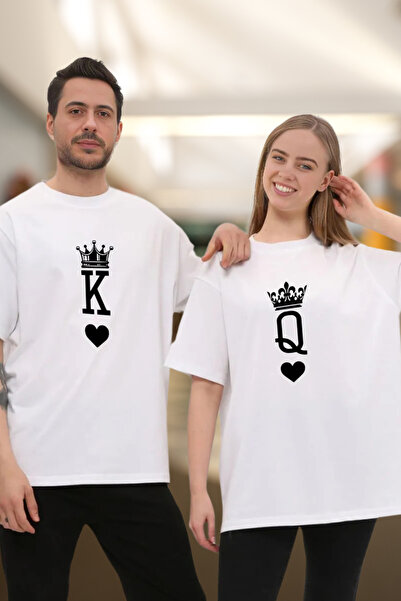 Wish BF Dragă Rege Regina cu imprimeu supradimensionat tricou Set de 2