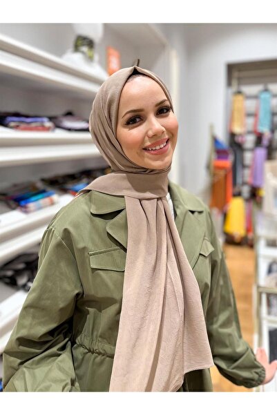 Armine Trend Krinkıl Şifon Şal - ATSKRN-12 - Vizon