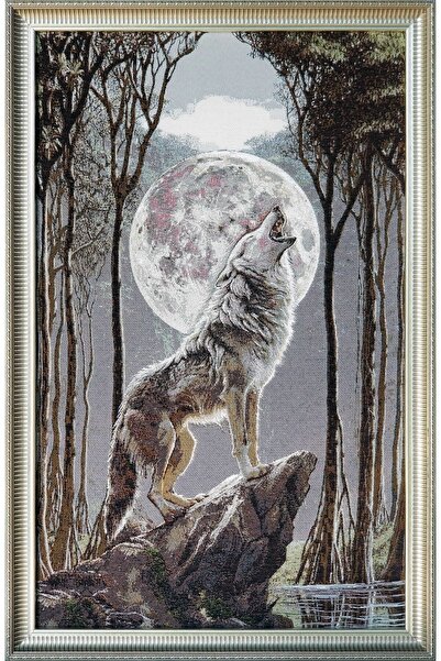 Niva Серія «Тварини-12» — Тканина гобелен — Повний місяць і вовк