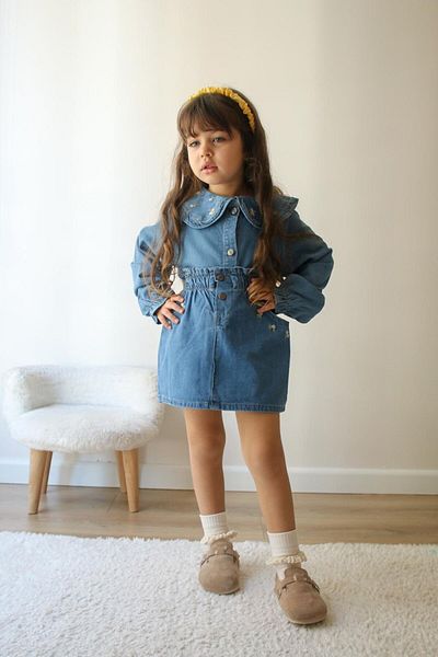Bloom Denim Jeans-2 Skirted Girl's Suit