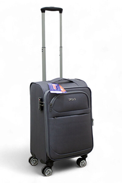 ES POLO TRIP Gri Kabin (KÜÇÜK) Orta Ve Büyük Boy 3'lü Carry-on Lüks Kumaş Valiz Seti