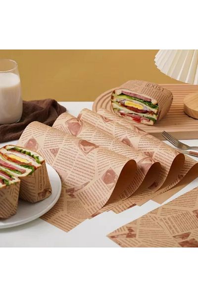 FBZhome Self Patterned Oil Paper |   50 Pieces Vintage Newspaper Pattern Presentation Paper