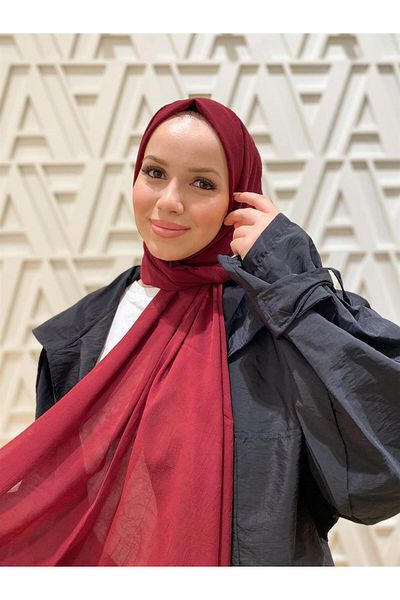 Armine Trend Crinkle Chiffon Shawl - Atskrn-30 - Cherry