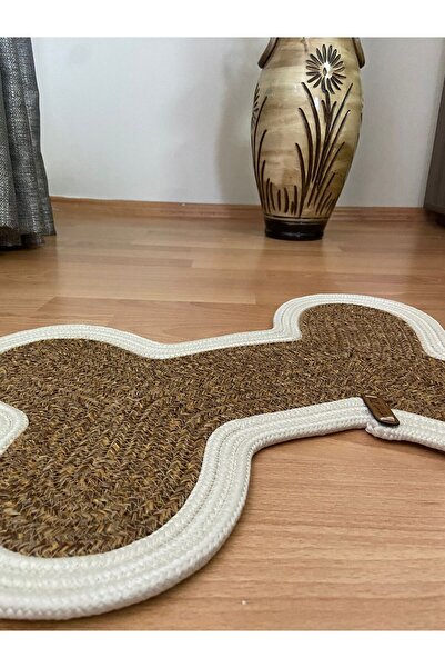 ZES Kahverengi evcil hayvan paspası, mama ve su paspası, yumuşak ve dayanıklı...