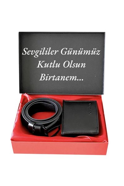 Carlino Men's Gift Set - Black Belt and Wallet P001