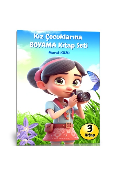 Enine Boyuna Eğitim Coloring Book Set for Girls (3 Books)