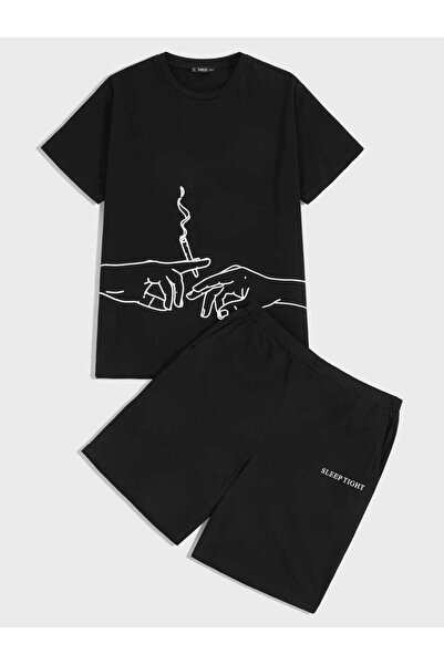 YOHO SPORT UNISEX set za spavanje Štampano kratke hlače i majica