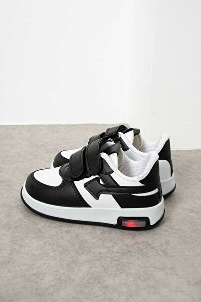 GAK RUN Unisex Çocuk ışıklı Lastikli Ve Cırtlı Rahat Sneaker Spor Ayakkabı