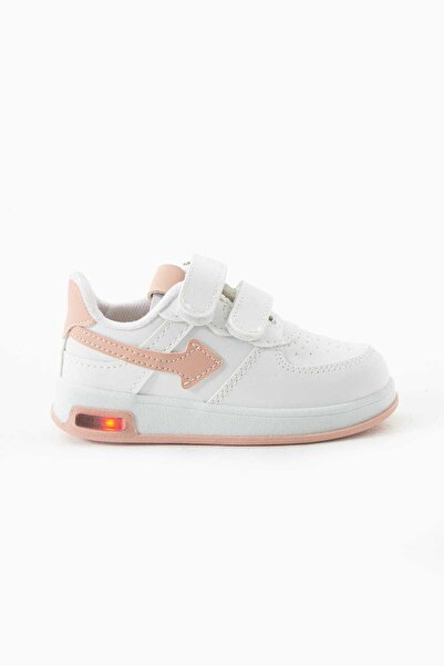 GAK RUN Unisex Çocuk ışıklı Lastikli Ve Cırtlı Rahat Sneaker Spor Ayakkabı