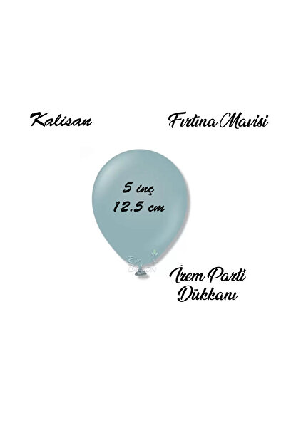 İrem Parti Dükkanı Retro Fırtına Mavisi Latex Balon 10 Adet 5 inç 12,5 cm