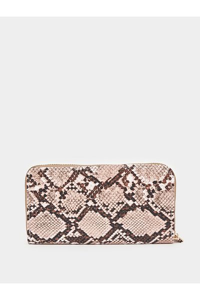 Styli Snakeskin Print Zip Around Wallet