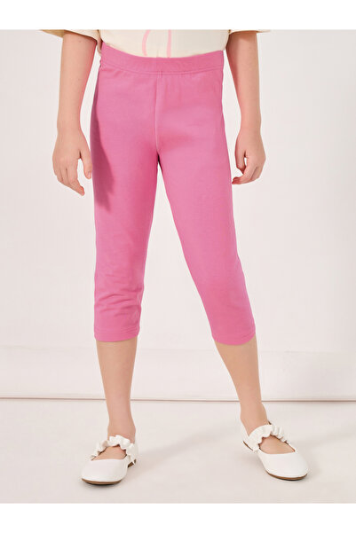 Styli Solid Capri Leggings with Elastic Waistband