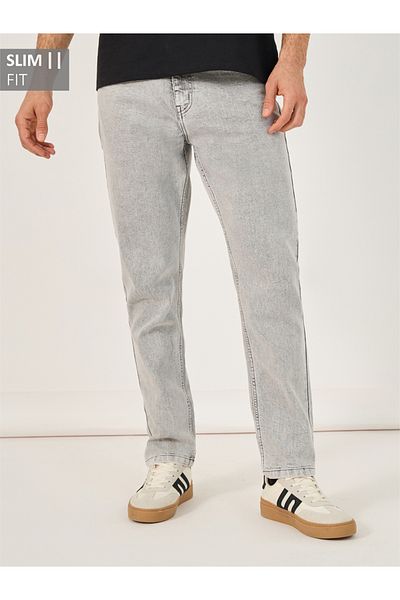 Styli Mid Rise Slim Fit Faded Jeans