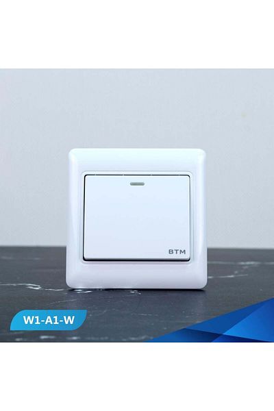 Btm Single switch, white, twisted- 6 pieces