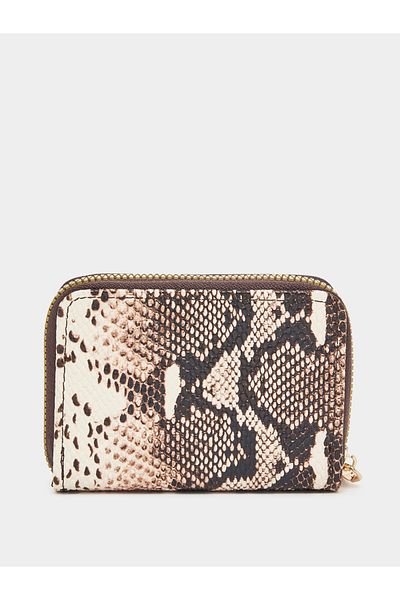 Styli Snakeskin Print Zip Around Wallet
