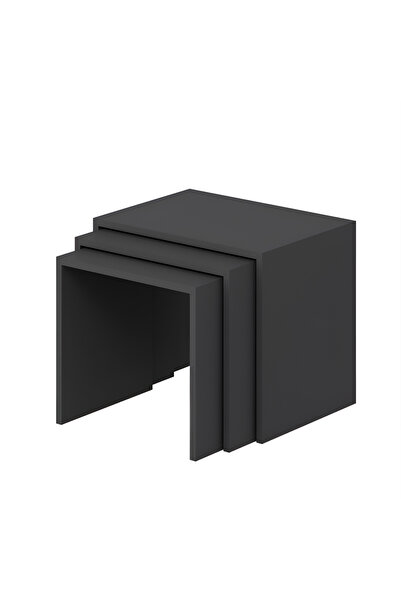 KRM HOME 3'lü zigon sehpa (ANTRASİT)