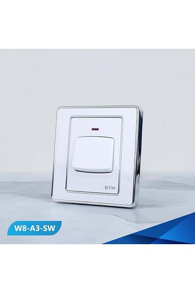 Btm مفتاح مكيف 7×7 ابيض وفضي - قطعتين
