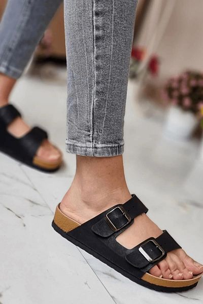 akix Unisex Full Orthopedic Double Banded Buckle Daily άνετες παντόφλες για το σπίτι και το εξωτερικό